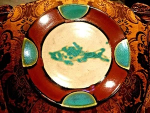 ANTIKER ASIATISCHER CHINESISCHER HANDGEMACHTER HANDBEMALTER RIESIGER 15,4"D LADESCHRANK TELLER - Bild 1 von 5