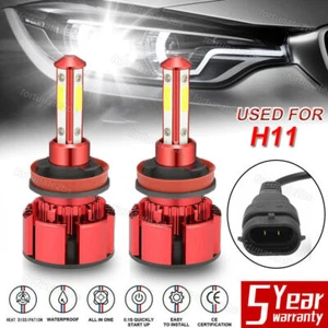 H11 4SIDE LED Headlight Kit High Low Beam Bulb Super Bright 6500K White 660000LM - Picture 1 of 12