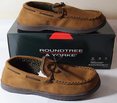 ROUNDTREE & YORKE MOCCASIN 男式凝胶插入拖鞋,尺寸 7-8,DLMX80248 — 第 1/4 张图片
