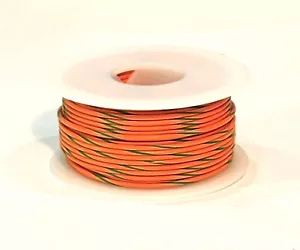 Cable de conexión automotriz TXL 20 AWG NARANJA con RAYA VERDE ~ carretes de 75 pies ¡NUEVO! - Imagen 1 de 1