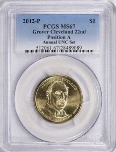 2012 P Grover Cleveland Dollar PCGS MS67 22nd Position A Annual UNC Set $1 - Picture 1 of 8