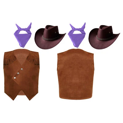 EE. UU. Niños Niñas Niños Vaquero Disfraz Vintage Vacaciones Vaquera Medieval Juegos con disfraces Set Foto 1 de 2
