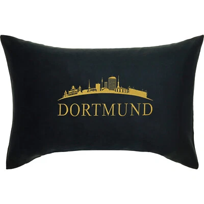 Skyline Dortmund Kissen 40x60cm, Stadt, Deutschland, Geschenk, Souvenir, schwarz - Bild 1 von 4