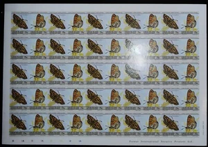 SCHMETTERLINGE KOMPLETTER BLATT 50 BRIEFMARKEN ND NR. 98-99 NEU ** GUTER WERT. - Bild 1 von 1