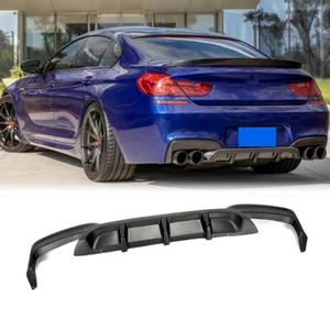 Matte Black Rear Bumper Diffuser Lip for BMW F06 F12 F13 M6 M-Sport 2012-2016 - Picture 1 of 17
