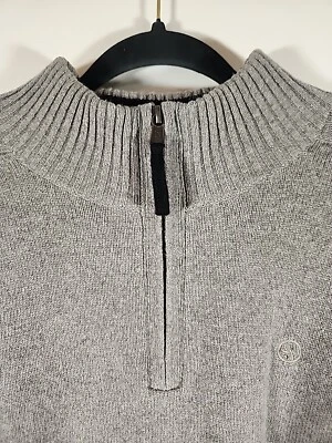 Aigle Depuis 1853 Gray Wool And Cotton 1/4 zip Sweater Mens XL  - Image 1 of 4