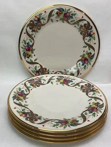 5 Holiday Tartan Lenox Dimension Collection Dinner Plates 24kt Gold Trim NWT - Picture 1 of 5