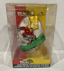 The Simpsons 2003 Bart Snowboard mundgeblasen Glas Ornament Kurt Adler Weihnachten - Bild 1 von 13
