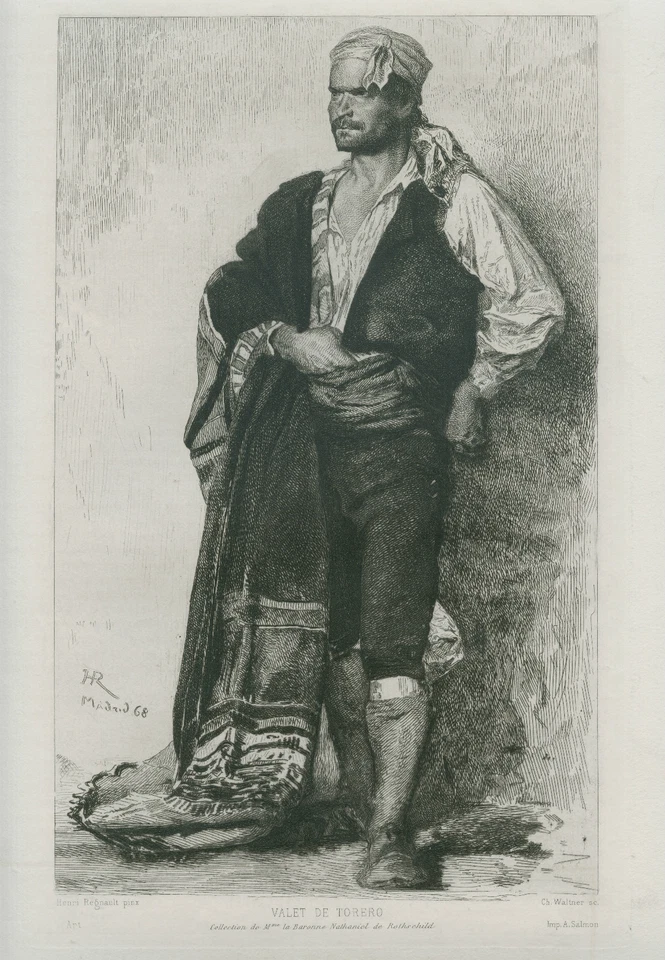 gravure eau-forte de Regnault par Waltner,Valet de Torero Tauromachie l'Art 1876 - Photo 1/1