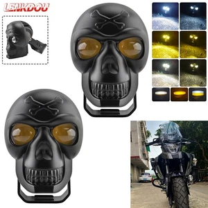 2X Motorcycle Headlight Hi/Lo Spot Light Driving LED Fog Lamps For Harley Honda - Picture 1 of 11