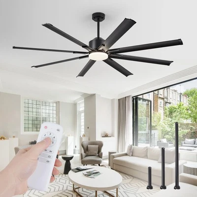 72 inch Aluminium Blade Ceiling Fans with Lights and Remote Outdoor Ceiling F... - Image 1 of 4