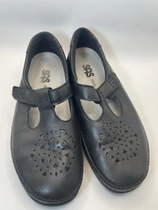 Zapatos ortopédicos para mujer SAS Willow negros de cuero liso Mary Jane talla 8,5 W - Imagen 1 de 6