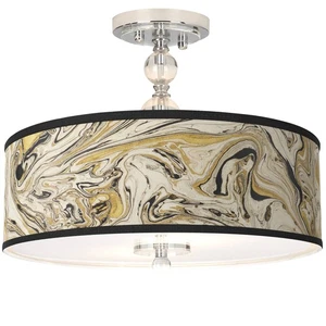 Venetian Marble Giclee 16" Wide Semi-Flush Ceiling Light - Picture 1 of 4