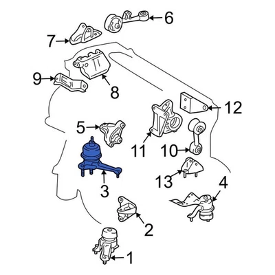 For Toyota Camry 2007-2011 Toyota 123620V010 Right Engine Mount Foto 1 de 4