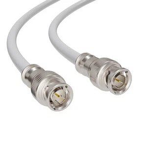 HD SDI Cable - White Coaxial BNC Male to Male 25ft - 75 Ohm 3Gbps - Picture 1 of 11