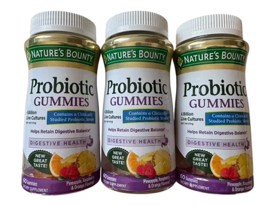 批量 3 件 Nature's Bounty 益生菌木乃伊 - 3 x 60 件 - 到期 8/25 — 第 1/4 张图片