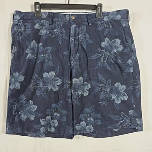 Pantalones Cortos Polo Ralph Lauren Para Hombres 38 Calce Clásico Azul Marino Hibisco Floral Informal Chino - Imagen 1 de 9