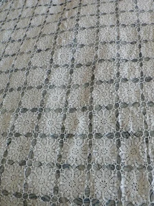 Crocheted Lace Tablecloth White 82 x 60 Inches - Picture 1 of 3