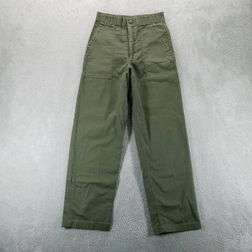 VTG Military Pants Mens 28x31 Green Army Field Trousers Durable Press 80s - Image 1 of 4