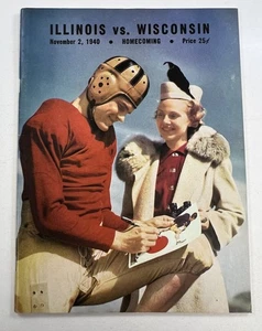 Illinois vs Wisconsin November 2, 1940 Homecoming Media Guide  MG33 - Picture 1 of 2
