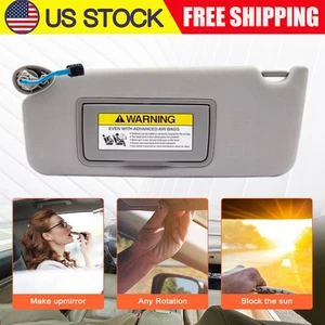 Gray Left Driver Side Sun Visor w/ Light & Mirror For Honda Accord 2008-2017 - Foto 1 di 8