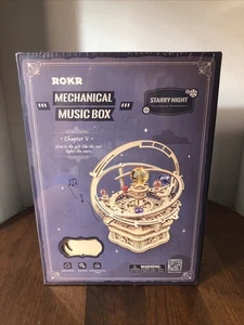 ROKR “Noche Estrellada” Orrery Mecánico 3D Madera Puzzle Caja de Música Adulto ¡Kit Hágalo Usted Mismo! - Imagen 1 de 5