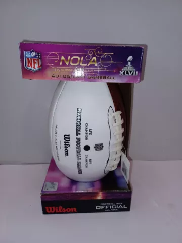 New Wilson NOLA Super Bowl XLVII Autograph  Gameball Ravens vs 49ers Cover