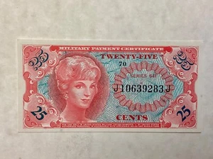 ~ 25  CENTS MPC MILITARY PAYMENT CERTIFICATE  641 - UNCIRCULATED UNC - Picture 1 of 2