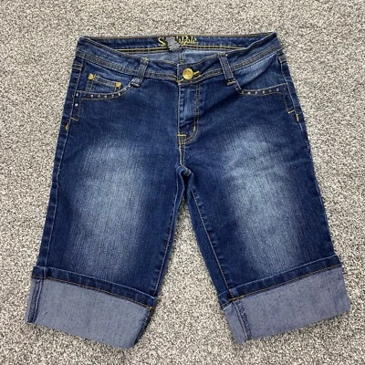 Pantalones Cortos Polo Sur Para Mujer 9 Azul Oscuro Denim Jean Jorts Bermudas Y2K Hip Hop Patín Foto 1 de 4