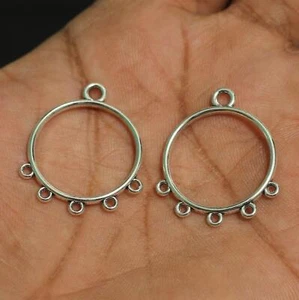2 Pairs, German Silver Earrring Components 1 Inch - Picture 1 of 8