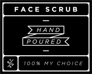 SMALL Face Scrub Decal - Black  (removable/ reusable/ waterproof label) - Picture 1 of 3