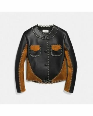 Новый тренер женщин $1650 отверстие укороченный Western кожаная куртка с бахромой - 6 - Изображение 1 из 4