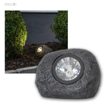 LED Solar Stein-Leuchte ROCKY Solar-Lampe warmweiß, Steine Garten Weg-Strahler - Bild 1 von 4