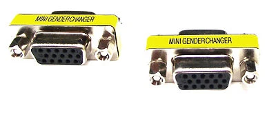 From OZ Quality 2PC DE15 Female To DE-15 Female Extension Adapter Connector +FP! - Image 1 of 4