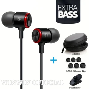Extra Bass Earbuds Earphones Headset Headphones Mic for Samsung iPhone Android - Picture 1 of 14