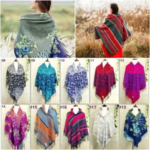 Sale New Square large 135CM Vintage Paisley Cashmere Wool Soft Warm Wrap Shawl - Picture 1 of 26