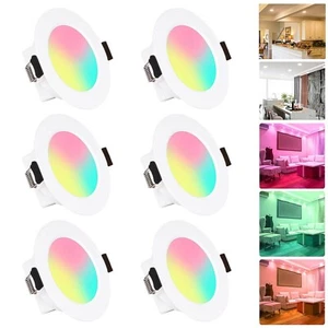 LED Einbaustrahler Bluetooth RGB+WW+CW Decken Sport 5W 9W Einbauspot Dimmar 230V - Bild 1 von 15