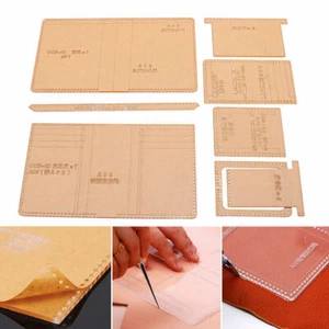 Acrylic Business Short Wallet Pattern Stencil Template Leather DIY Craft Tool - Picture 1 of 6