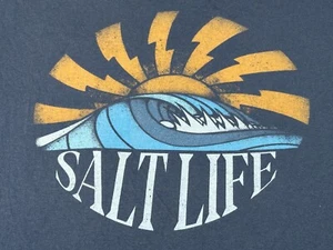 SALT LIFE Men's T-Shirt BLUE - SHORT SLEEVE SIZE M - MEDIUM - SALT LIFE - Picture 1 of 15