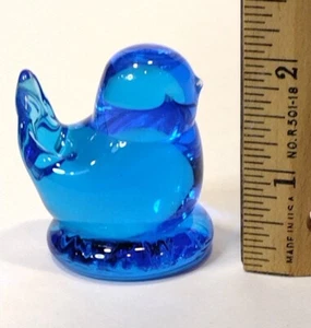 Bluebird of Happiness Leo Ward 1993 signiert 2" blaue Glasskulptur - Bild 1 von 12