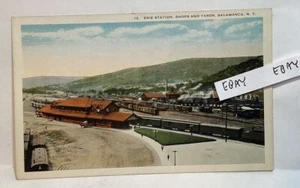 PRIMEROS SALAMANCA NY. ERIE ESTACIÓN DE TREN TIENDAS PATIOS TREN VAGONES + POSTAL - Imagen 1 de 2