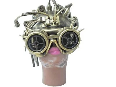 Duende Steampunk Media Máscara Gafas Ojos Mascarada Halloween Disfraz Dorado NUEVO Foto 1 de 4