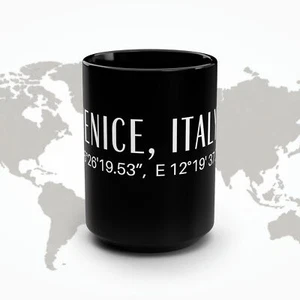 Venedig Italien Becher Kaffee Latte Reise groß 15oz Koordinaten Original Modern NEU - Bild 1 von 5