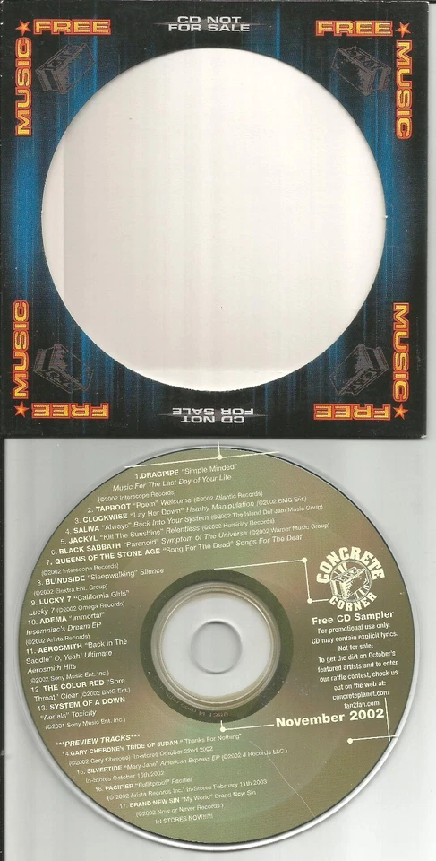 PROMO CD BLACK SABBATH Aerosmith SYSTEM OF A DOWN Jackyl EXTREME Saliva ADEMA    Foto 1 de 1