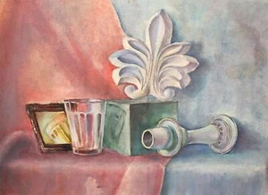 Antique realist watercolor painting still life - Picture 1 of 12