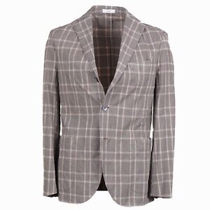 Boglioli Slim-Fit Light Brown Check Cotton 'K Jacket' Suit 40R (Eu 50) NWT