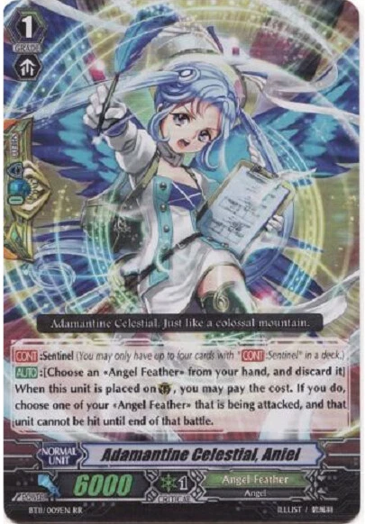 CARDFIGHT VANGUARD ADAMANTINE CELESTIAL ANIEL (ANGEL FEATHER) BT11/009EN RR - Image 1 of 3