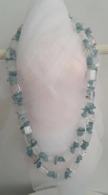 Designer Ross Simons Aquamarine Rock Crystal Quartz X-long 52" Beaded Necklace - Image 1 of 4