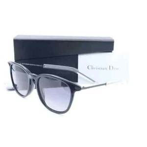  Christian Dior 195FS 263WJ Black Cat Eye Sunglasses Gray Lenses 51mm - Picture 1 of 6