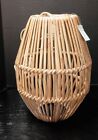 Bohemian Inspired Caged Rattan Pendant Shade + 12' Cord Light Kit NEW W TAGS